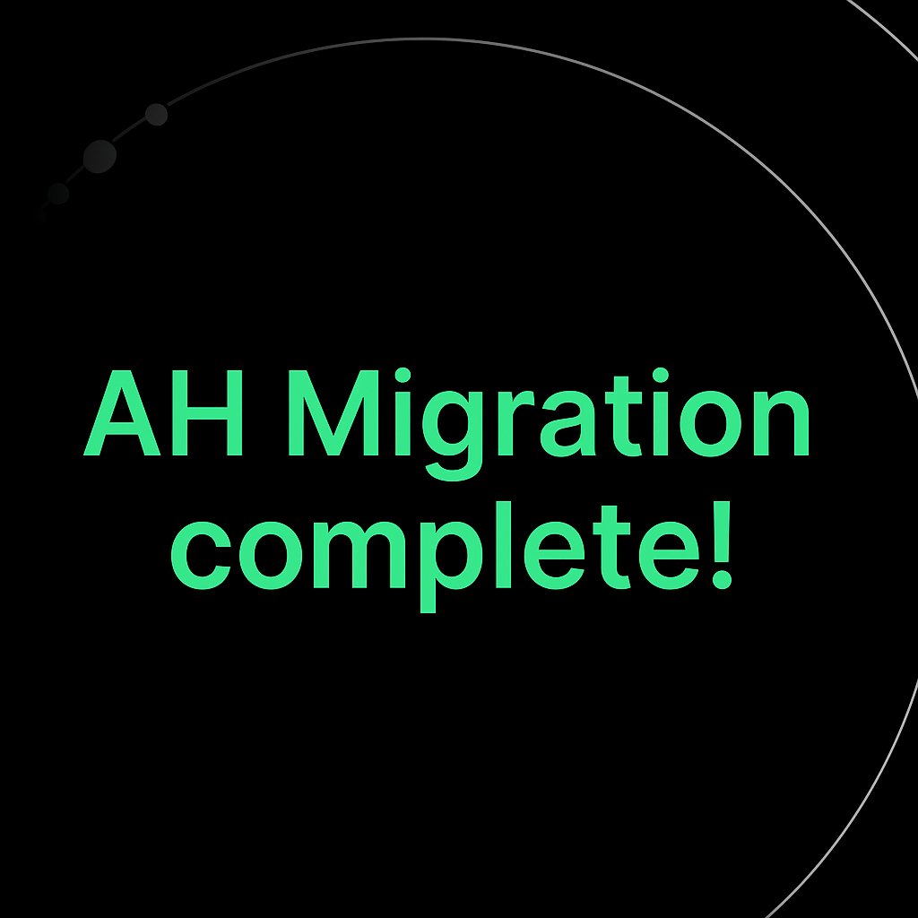 PaseoTestnet's tweet photo. 🚀 The AH migration is done!

Over the next ~6 hours, we’ll be monitoring closely to confirm everything is running as expected. So far, everything is looking solid ✅

A huge thanks and congrats to everyone who made this possible. None of this would have been possible without the amazing teamwork and commitment from so many people.