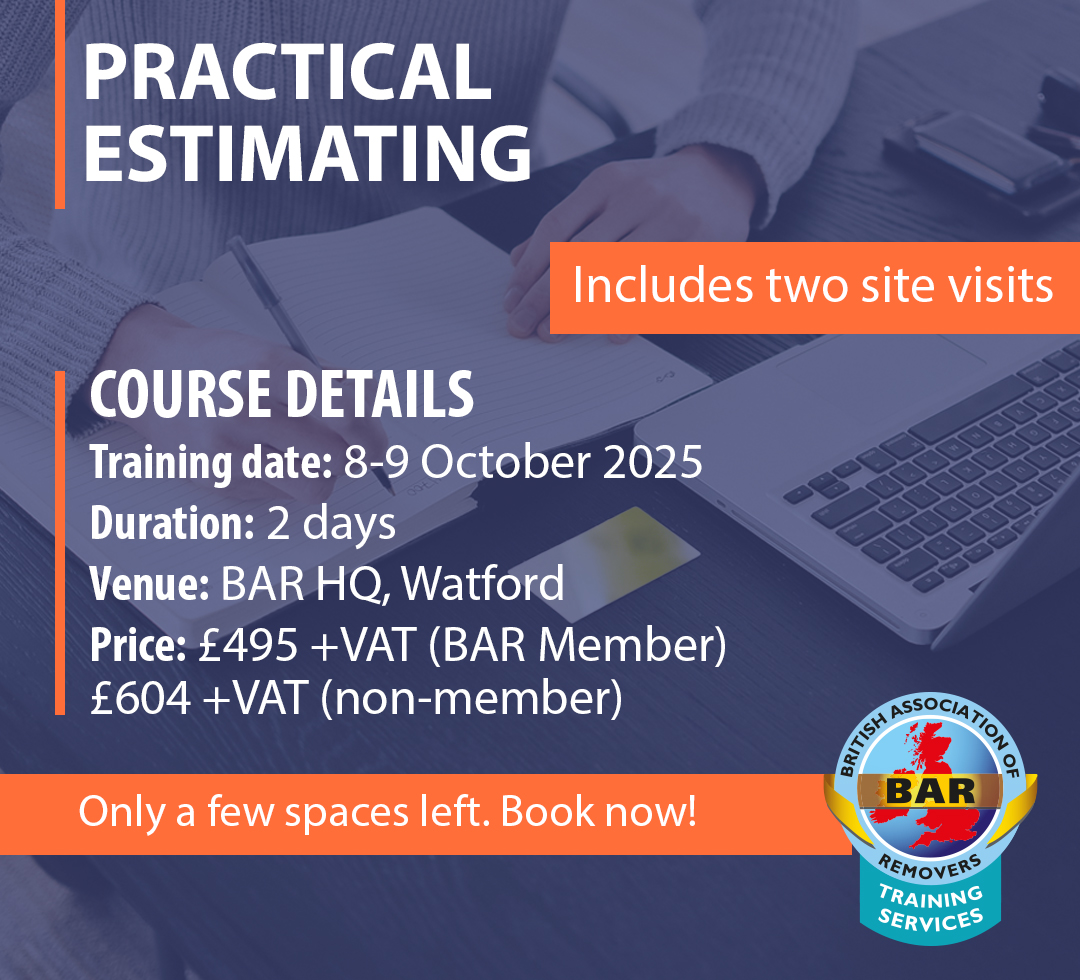 🚨ONLY 2 PLACES LEFT 🚨
This course provides the Estimator with the skills to carry out an accurate and efficient estimate and gain essential customer communication skills.

8th &amp; 9th Oct: Watford
£495+vat (BAR Member) £604+vat (Non-Member)

Book here: ow.ly/7ujA50WMIqS
