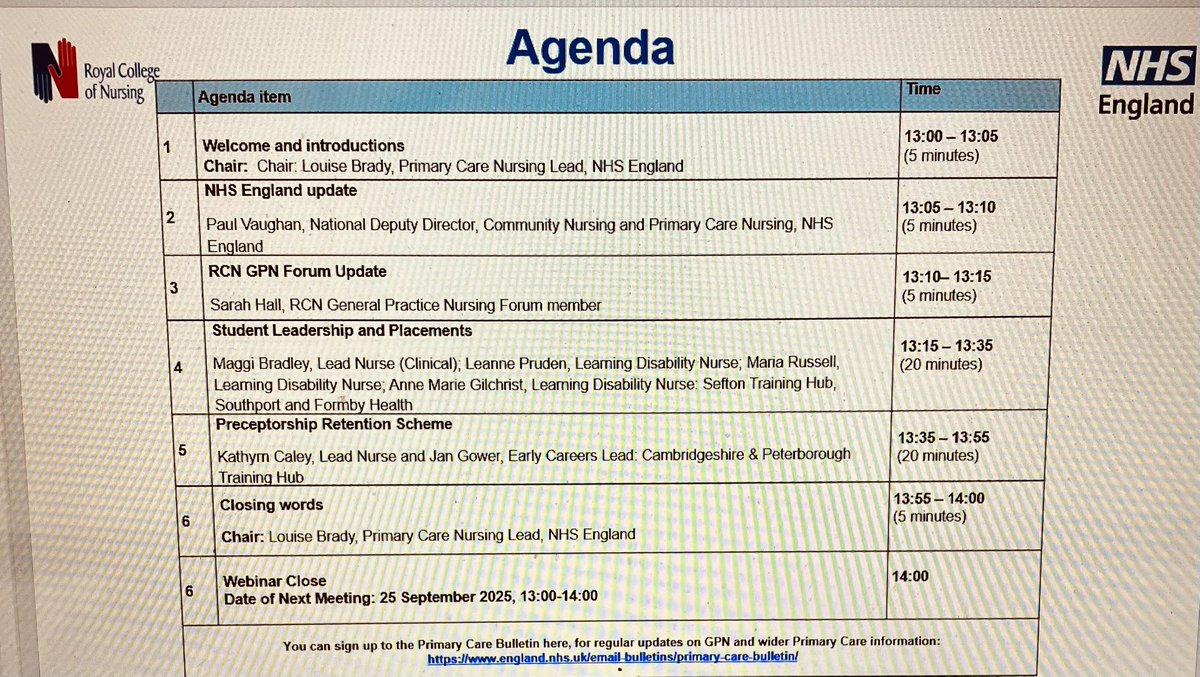 #GeneralPracticeNurses ⬇️ Reminder💫

Do join us tomorrow for your monthly national &amp; regional updates. 
Experienced RNs showcasing how they safely support..nurture &amp; develop new colleagues #leadership #Retention #Workforce 
<a href="/nursemaggi/">Maggi Bradley</a> <a href="/nursegow/">#hellomynameisjanet RN PNA QN 💙</a> <a href="/cptraininghub/">Cambridgeshire & Peterborough Training Hub</a> <a href="/lizzy_bitz/">Sara Baldwin 💙</a>