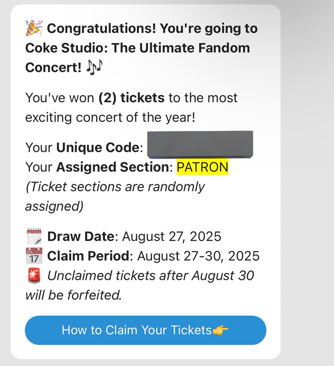 OMFG HINDI KO INE-EXPECT ‘TO AKALA KO HINDI NA AKO MANANALO SA KAHIT ANONG RAFFLE SA COKE 😭😭😭 

AAAAAAAA MARAMING SALAMAT SULIT ANG UTI ✨