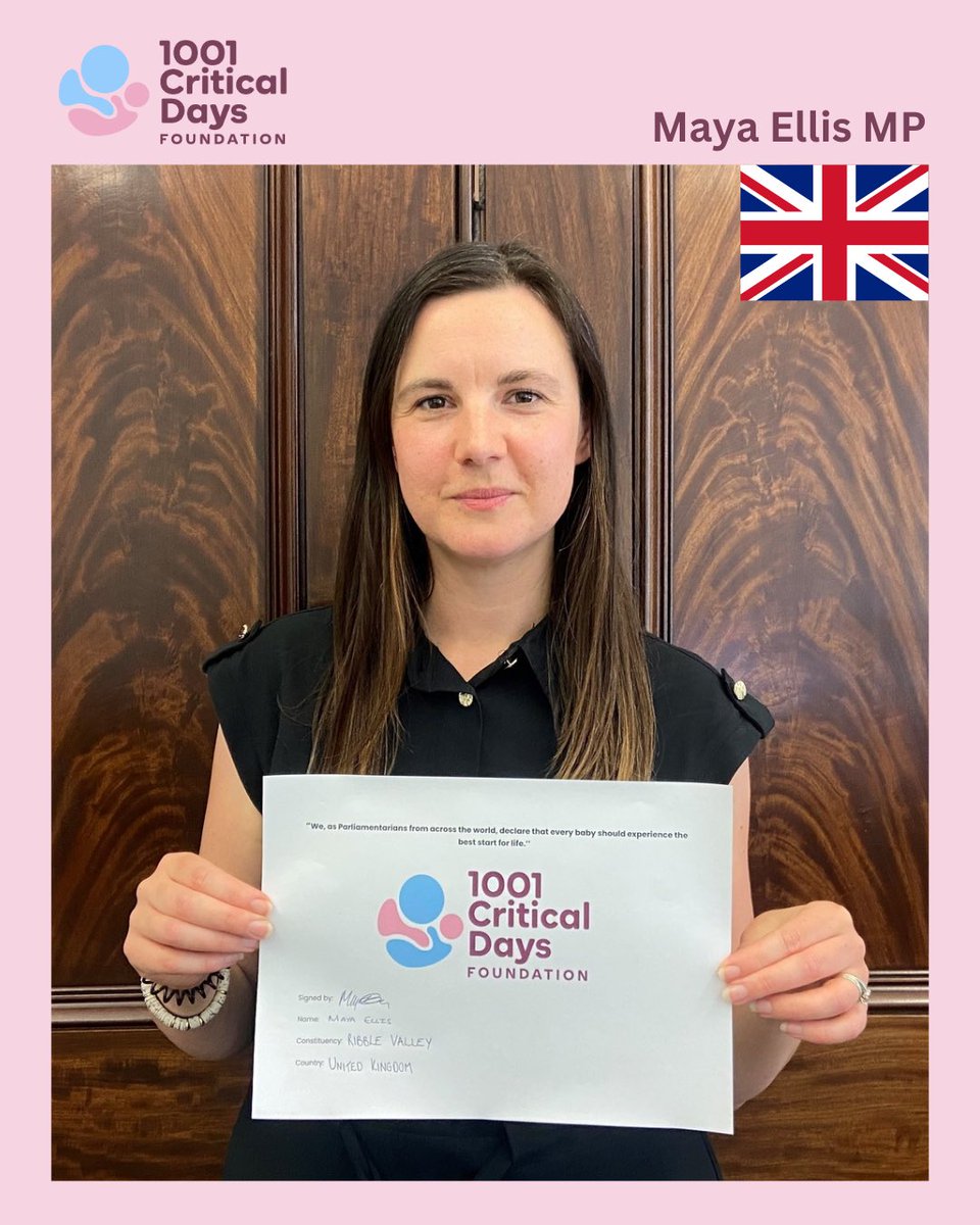 1001 Critical Days Foundation (@1001cdf) on Twitter photo Today’s Declaration of the Day is from <a href="/mayaellisuk/">Maya Ellis MP ☀️</a> , Chair of the Babies APPG (Pregnancy to Age 2). 👶
By signing the 1001 Critical Days Declaration, she reaffirms her belief that every baby deserves the best start in life 💛
#1001CriticalDays #Babies Today’s Declaration of the Day is from <a href="/mayaellisuk/">Maya Ellis MP ☀️</a> , Chair of the Babies APPG (Pregnancy to Age 2). 👶
By signing the 1001 Critical Days Declaration, she reaffirms her belief that every baby deserves the best start in life 💛
#1001CriticalDays #Babies