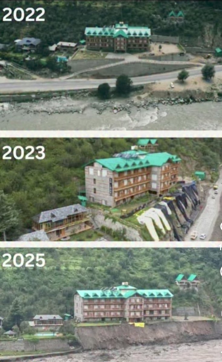 Soeone made this compilation

2024 which is missing also saw some damage but more to the road.

But this time as I tweeted earlier, the complete front has gone.

And another WD is possibly on its way with more rain.

#HimachalPradesh #himachalrains