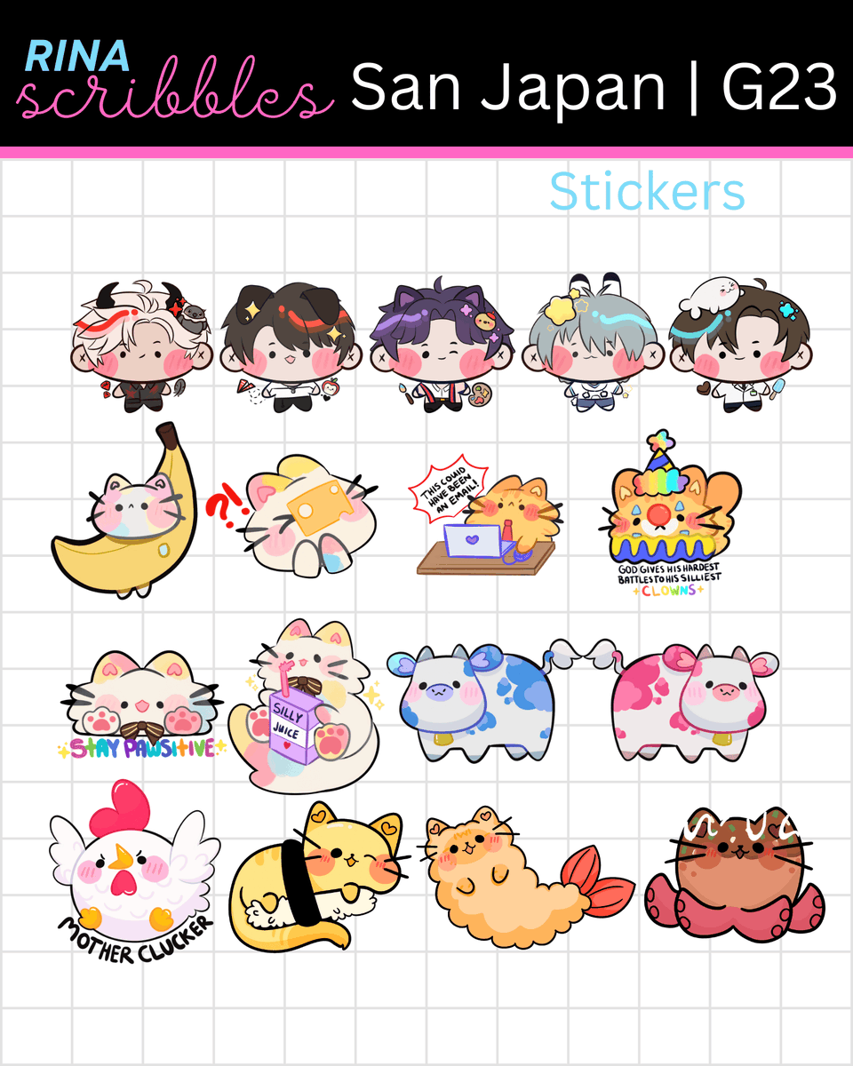 rinascribbles's tweet image. hello~! i will be sharing table G23 with the lovely @AdiAstraya this weekend at San Japan 2025!

excited to see you all~✨
#SanJapan #SanJapan2025