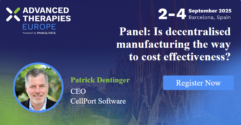 CellPort is attending Advanced Therapies Europe, September 2–4 in Barcelona—bringing together ATMP and regenerative medicine leaders. On Sept 3 at 11:00 AM in Theatre 2, Patrick Dentinger joins “Is decentralised manufacturing the way to cost effectiveness?” See you in Barcelona.