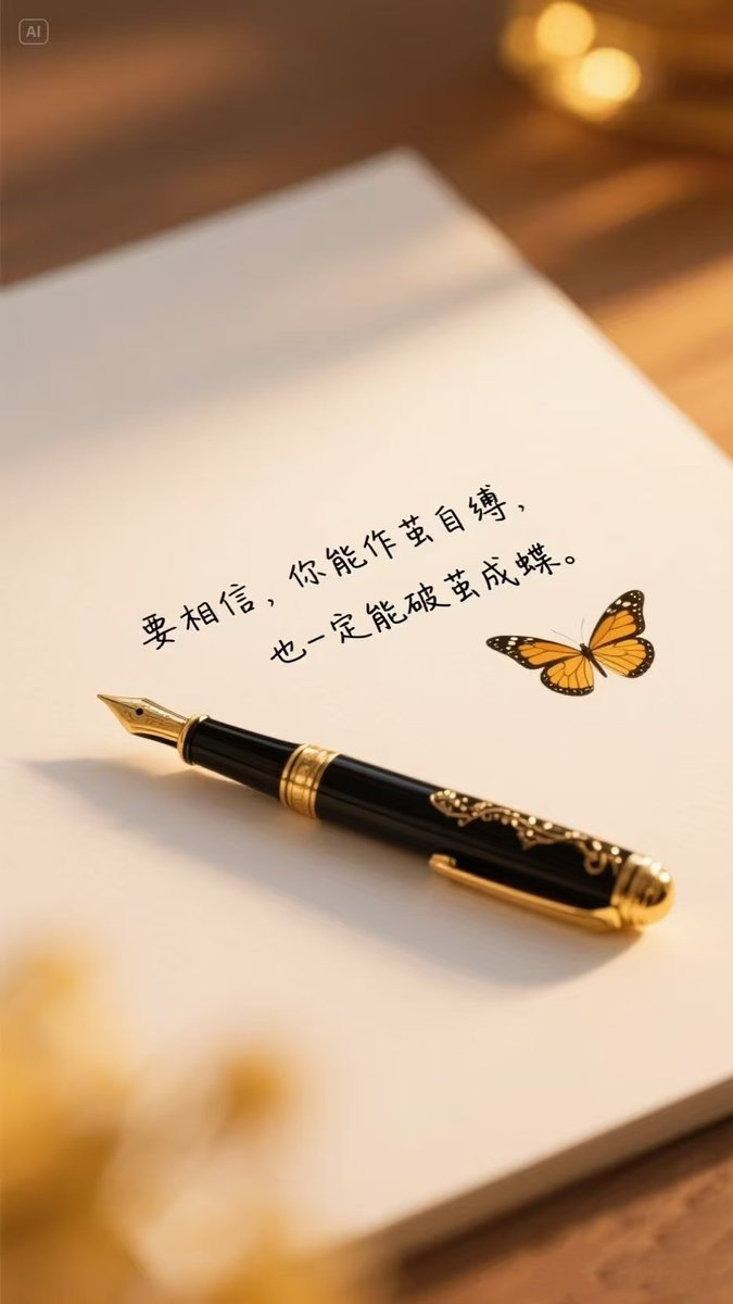 要相信，你能作茧自缚，
也一定能破茧成蝶。