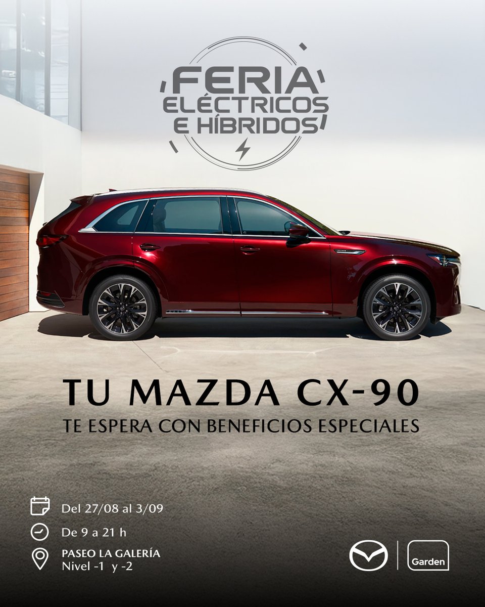 ¡Arrancó la feria eléctricos e híbridos!

La movilidad del futuro te espera con beneficios especiales en piso -1 y -2 del Paseo la Galería de 9 a 21 hs. 

¡Te esperamos del 27 de agosto al 3 de septiembre!