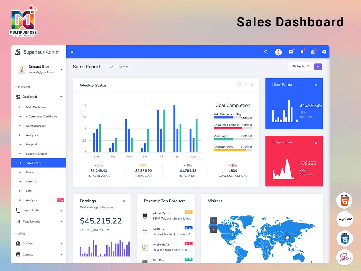 MultiStoreTheme's tweet image. Sales Admin Dashboard – Monitor Revenue, Leads &amp;amp; Performance Metrics
.
Buy Now: themeforest.net/item/superieur…
.
#salesadmindashboard #salesanalytics #revenuegrowth #salestracking #crmtools #businessdashboard #admindashboard #bootstrap5 #dashboardtemplate #performancemetrics