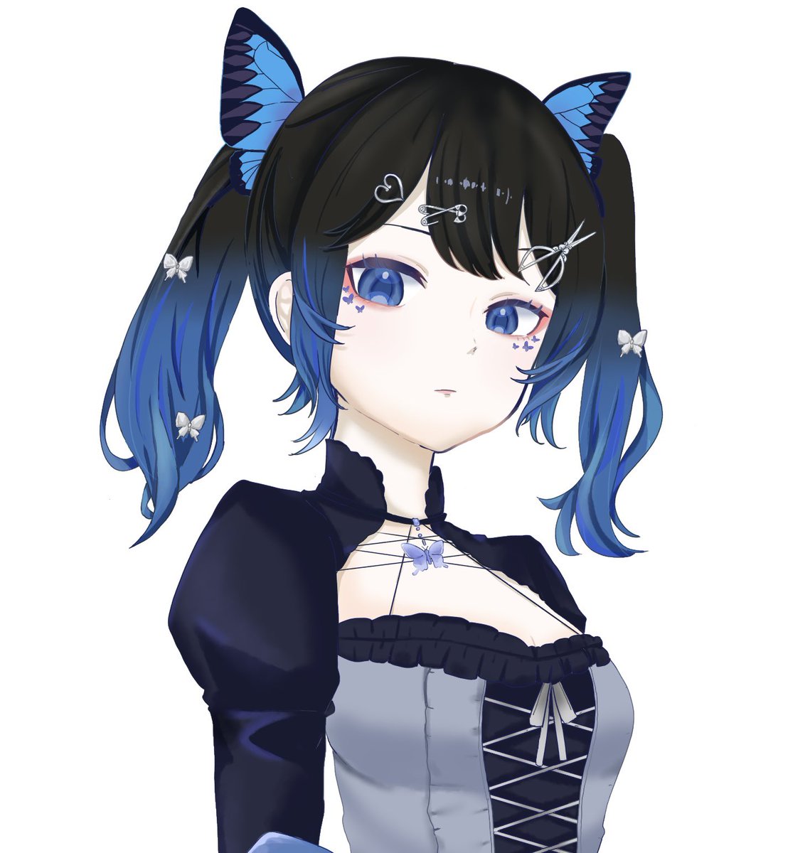 お誕生日にあげそこねたミイロだ🦋
普段ニッコリだから、むんって顔が見たかった

あたまについてるハサミ可愛いね
蝶々むずかしいよ！！！

#LILIL
#ミイロアート