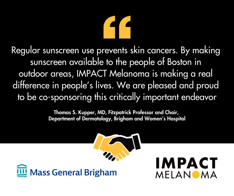 IMPACT Melanoma (@impactmelanoma) on Twitter photo ☀️ For 5 years, <a href="/MassGenBrigham/">Mass General Brigham</a> and #IMPACTMelanoma have teamed up to bring sun safety to Boston through the Sun Protection Program, with support from the Mayor and Parks Dept.
Read all about it: bit.ly/3OqDNKA #PartnersInPrevention ☀️ For 5 years, <a href="/MassGenBrigham/">Mass General Brigham</a> and #IMPACTMelanoma have teamed up to bring sun safety to Boston through the Sun Protection Program, with support from the Mayor and Parks Dept.
Read all about it: bit.ly/3OqDNKA #PartnersInPrevention