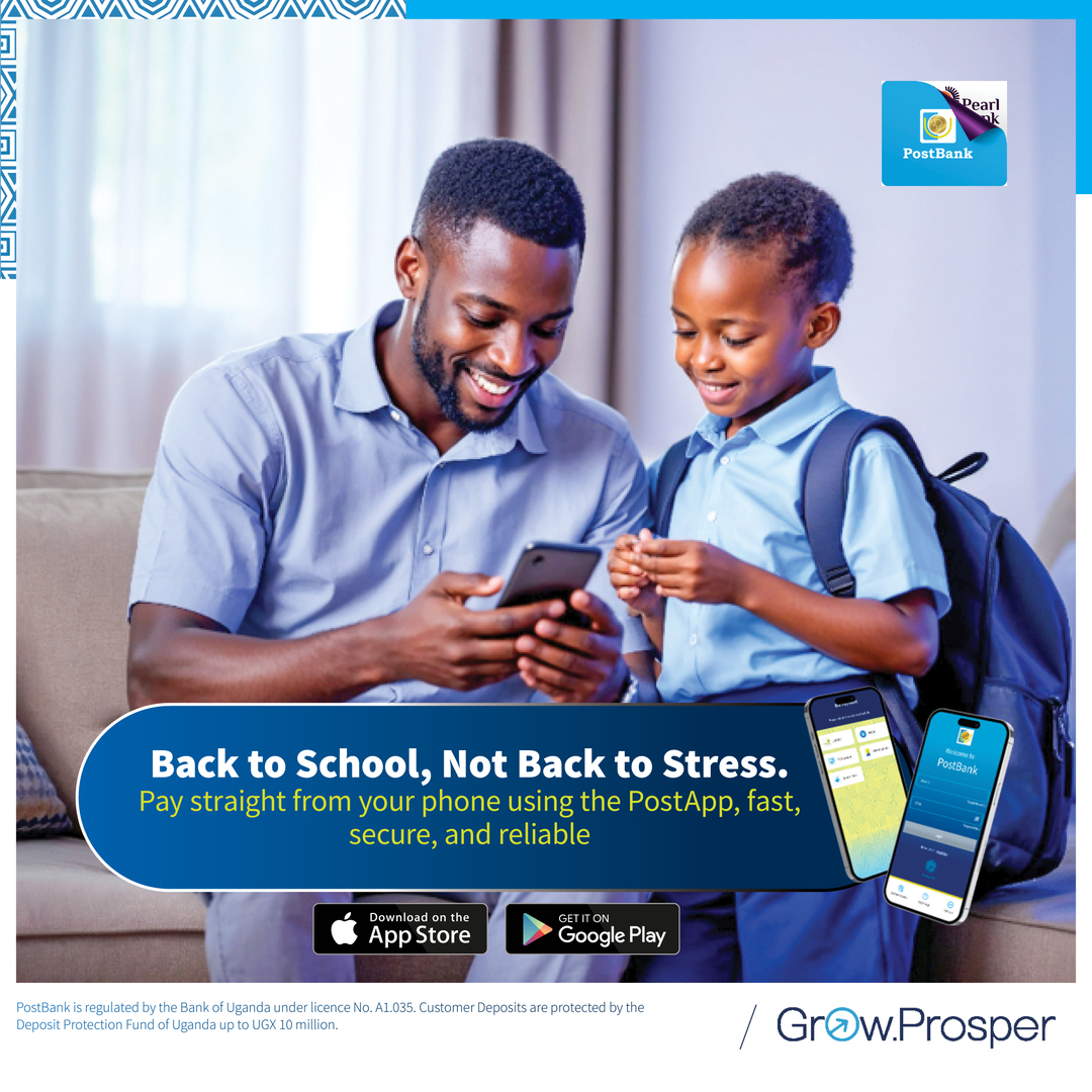 postbankug's tweet image. Discover the convenience of our mobile banking platform! Paying fees from your phone using the PostApp is quick, easy, and secure!
Click nuel.ink/fIKaXE to download the PostApp or dial *263# to get started.

#PostApp #PBUganda #GrowProsper