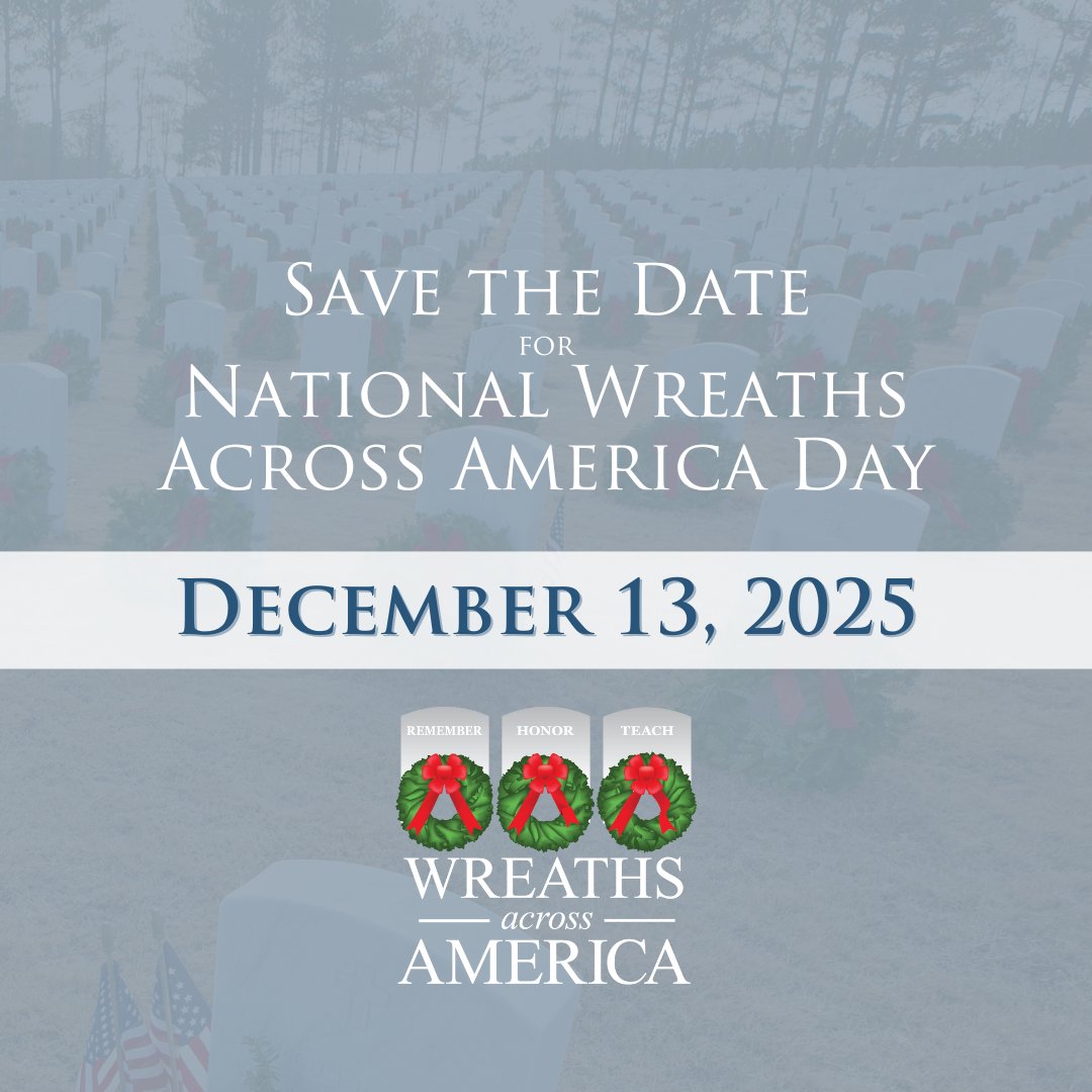 WreathsAcross's tweet image. Where will you Remember, Honor, Teach this December?

#KeepMovingForward