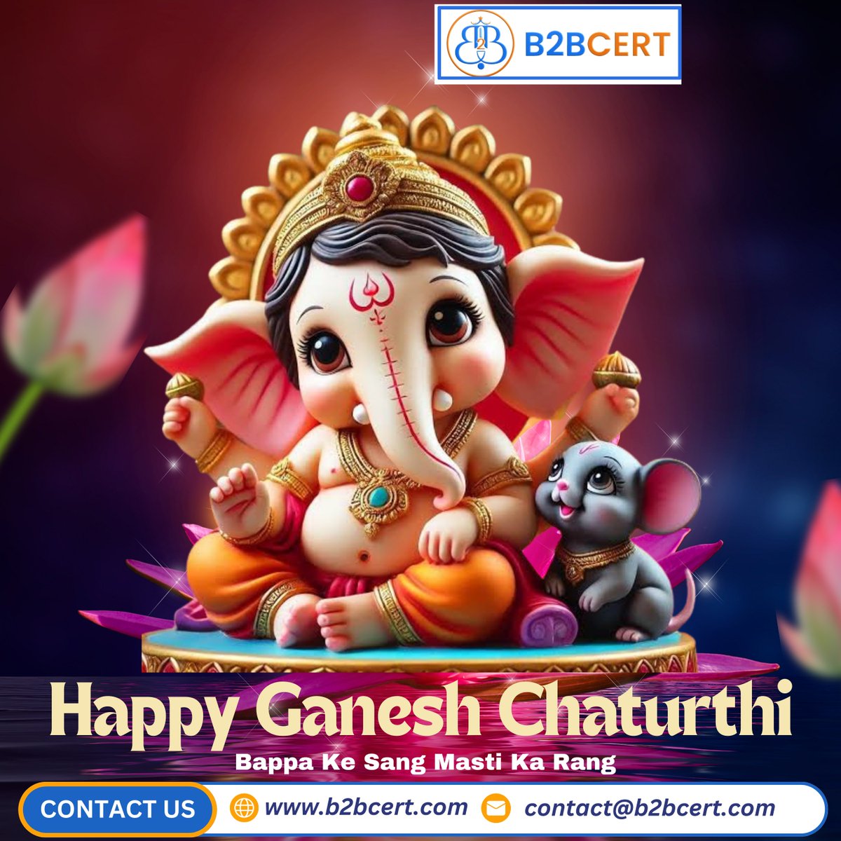 b2bcert's tweet image. Happy Ganesha Chaturthi

Welcoming Lord Ganesha – The Harbinger of Wisdom &amp;amp; Prosperity
#HappyGaneshaChaturthi #GanpatiBappaMorya #FestivalOfJoy #BlessingsOfGanesha #IndianFestivals #DivineBlessings #ProsperityAndHappiness #GaneshUtsav