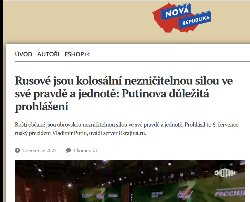 VojtechPecka's tweet photo. 🔎Dohledali jsme přes 20 tisíc článků ruské propagandy, které šíří české konspirační servery. 
🧐Z toho jich vydal přes 3800 server Nová republika — založený Ivanem Davidem (dnes v SPD). 
🙀Nepřátelské propaganda tak tvoří více než 10 % jeho celkového obsahu. 1/🧵