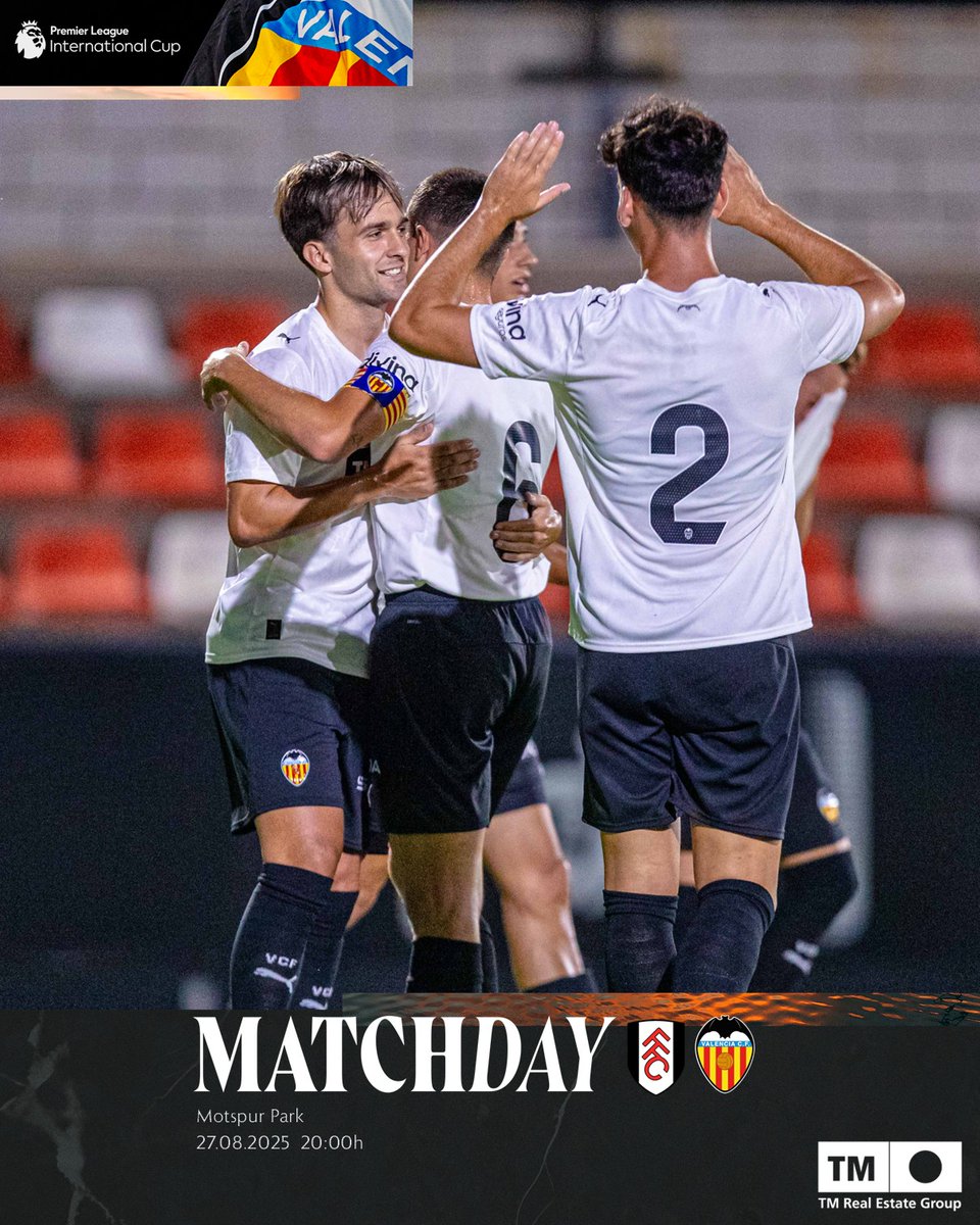 ⚽️ DÍA DE PARTIDO #VCFMestalla ⚽

🆚 <a href="/FulhamAcademy/">Fulham Academy</a> 

🕗 20:00h 🇪🇸 | 🕖 19:00h 🇬🇧
🏟️ Motspur Park
📺 youtube.com/valenciacf
📻 valenciacf.com/vcf-media-radio
📝 J 1 | Grupo B | #PLIC

💻 Previa: valenciacf.com/previa-fulham-…

#FulhamVCFMestalla⚪⚫🦇
#JugarAFoc🔥