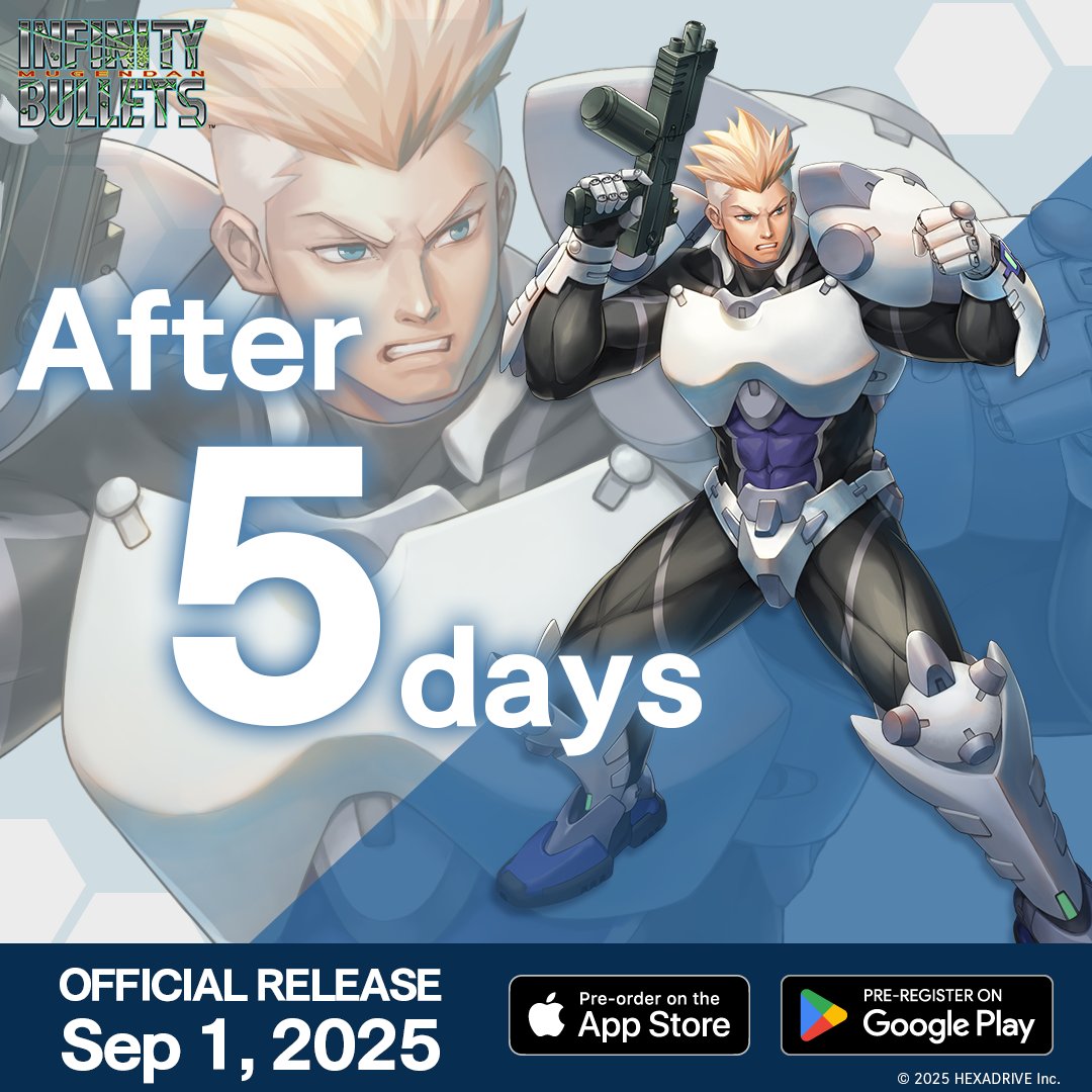 mugendan_en's tweet photo. 5 days before
🚀 Just 5 days to go until launch!
Pre-register for INFINITY BULLETS and claim exclusive rewards!
🔻Pre-register now
Google play:
https://t.co/MgX3dNL3HP
App store:
https://t.co/CAEgBqjr7d
#INFINITYBULLETS #HEXADRIVE #Preregistration #Pixelart #Shooting
#Newsmartphonegame