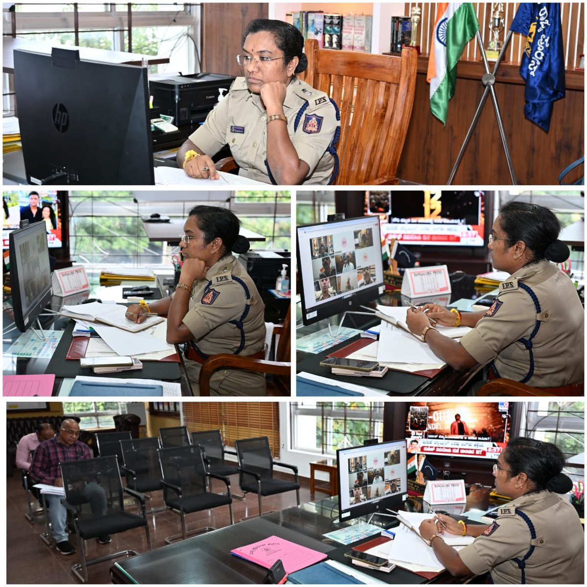 SP Chamarajanagar (@chnpolice) on Twitter photo ದಿನಾಂಕ:26-08-2025 ರಂದು ಸಂಜೆ ಮಾನ್ಯ ಡಿ ಐ ಜಿ ಪಿ, ದಕ್ಷಿಣ ವಲಯ, ಮೈಸೂರು ರವರು ಗೌರಿ-ಗಣೇಶ ಹಬ್ಬದ ಬಂದೋಬಸ್ತ್ ಸಿದ್ಧತೆಗಳ ಬಗ್ಗೆ ವಿಡಿಯೋ ಕಾನ್ಫರೆನ್ಸ್ ಮೂಲಕ ನಡೆಸಿದ ಸಭೆಯಲ್ಲಿ ಭಾಗವಹಿಸಿ ನೀಡಿದ ಸಲಹೆ ಸೂಚನೆಗಳನ್ನು ಪಾಲಿಸುವ ನಿಟ್ಟಿನಲ್ಲಿ ಕ್ರಮ ಕೈಗೊಳ್ಳಲಾಯಿತು.
<a href="/Rangepol_SR/">DIG SR Mysuru</a> <a href="/DgpKarnataka/">DGP KARNATAKA</a> <a href="/KarnatakaCops/">ಕರ್ನಾಟಕ ರಾಜ್ಯ ಪೊಲೀಸ್ Karnataka State Police</a> ದಿನಾಂಕ:26-08-2025 ರಂದು ಸಂಜೆ ಮಾನ್ಯ ಡಿ ಐ ಜಿ ಪಿ, ದಕ್ಷಿಣ ವಲಯ, ಮೈಸೂರು ರವರು ಗೌರಿ-ಗಣೇಶ ಹಬ್ಬದ ಬಂದೋಬಸ್ತ್ ಸಿದ್ಧತೆಗಳ ಬಗ್ಗೆ ವಿಡಿಯೋ ಕಾನ್ಫರೆನ್ಸ್ ಮೂಲಕ ನಡೆಸಿದ ಸಭೆಯಲ್ಲಿ ಭಾಗವಹಿಸಿ ನೀಡಿದ ಸಲಹೆ ಸೂಚನೆಗಳನ್ನು ಪಾಲಿಸುವ ನಿಟ್ಟಿನಲ್ಲಿ ಕ್ರಮ ಕೈಗೊಳ್ಳಲಾಯಿತು.
<a href="/Rangepol_SR/">DIG SR Mysuru</a> <a href="/DgpKarnataka/">DGP KARNATAKA</a> <a href="/KarnatakaCops/">ಕರ್ನಾಟಕ ರಾಜ್ಯ ಪೊಲೀಸ್ Karnataka State Police</a>