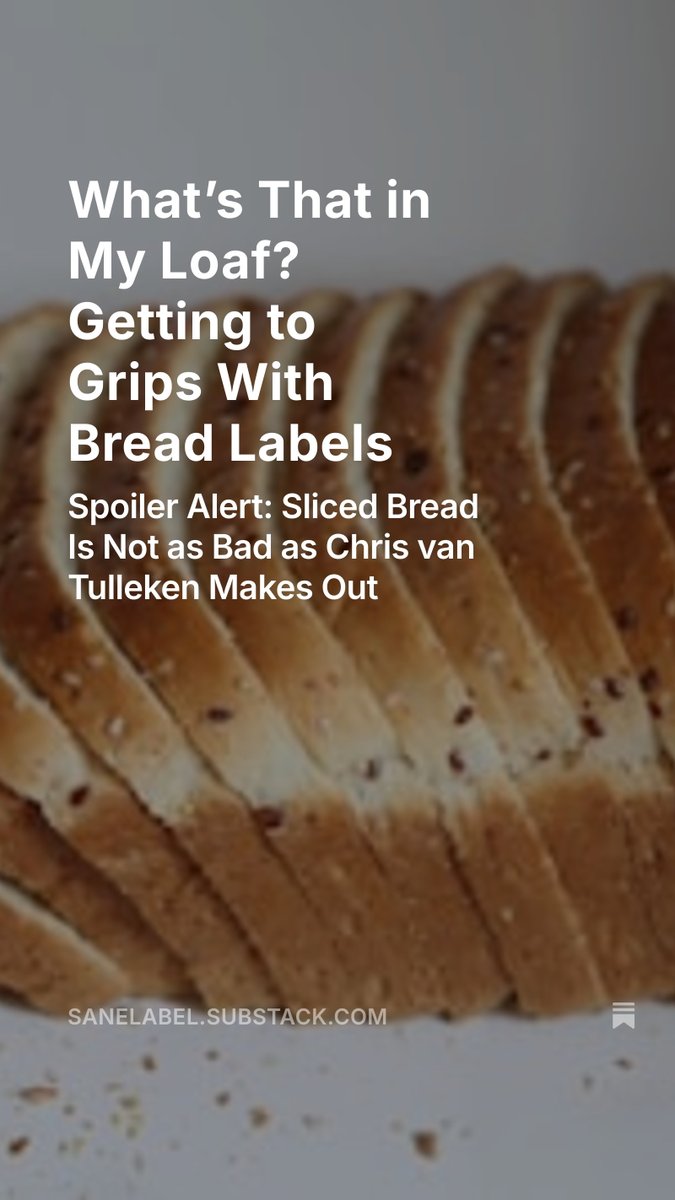 DietWrite's tweet photo. https://t.co/JEfHRjlAlw

My first Substack has landed - what's in your sliced bread (and why it's good for you even if it is a UPF!) https://t.co/RMYTBIi6W9