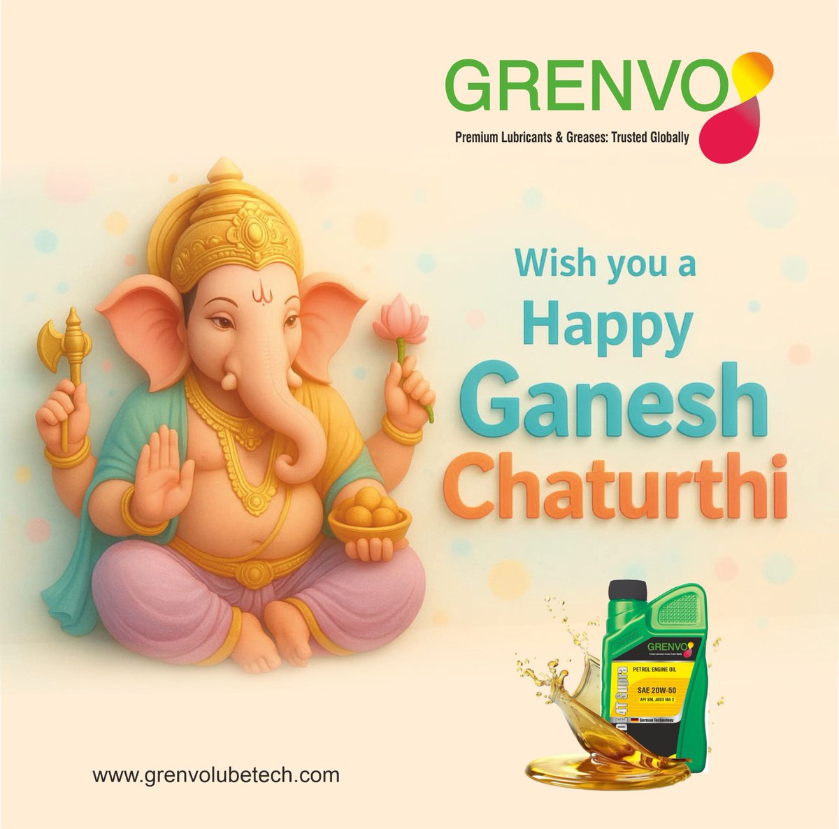 GrenvoL's tweet photo. #HappyGaneshChaturthi #ganeshchaturthi #ganpatibappamorya #grenvolubetech #premiumquality #grease #lubes #quality #manufacturer #lubricants #innovation #Sustainability #Technology #researchanddevelopment #patents #QualityFirst #HSE https://t.co/7u43JI7sGQ