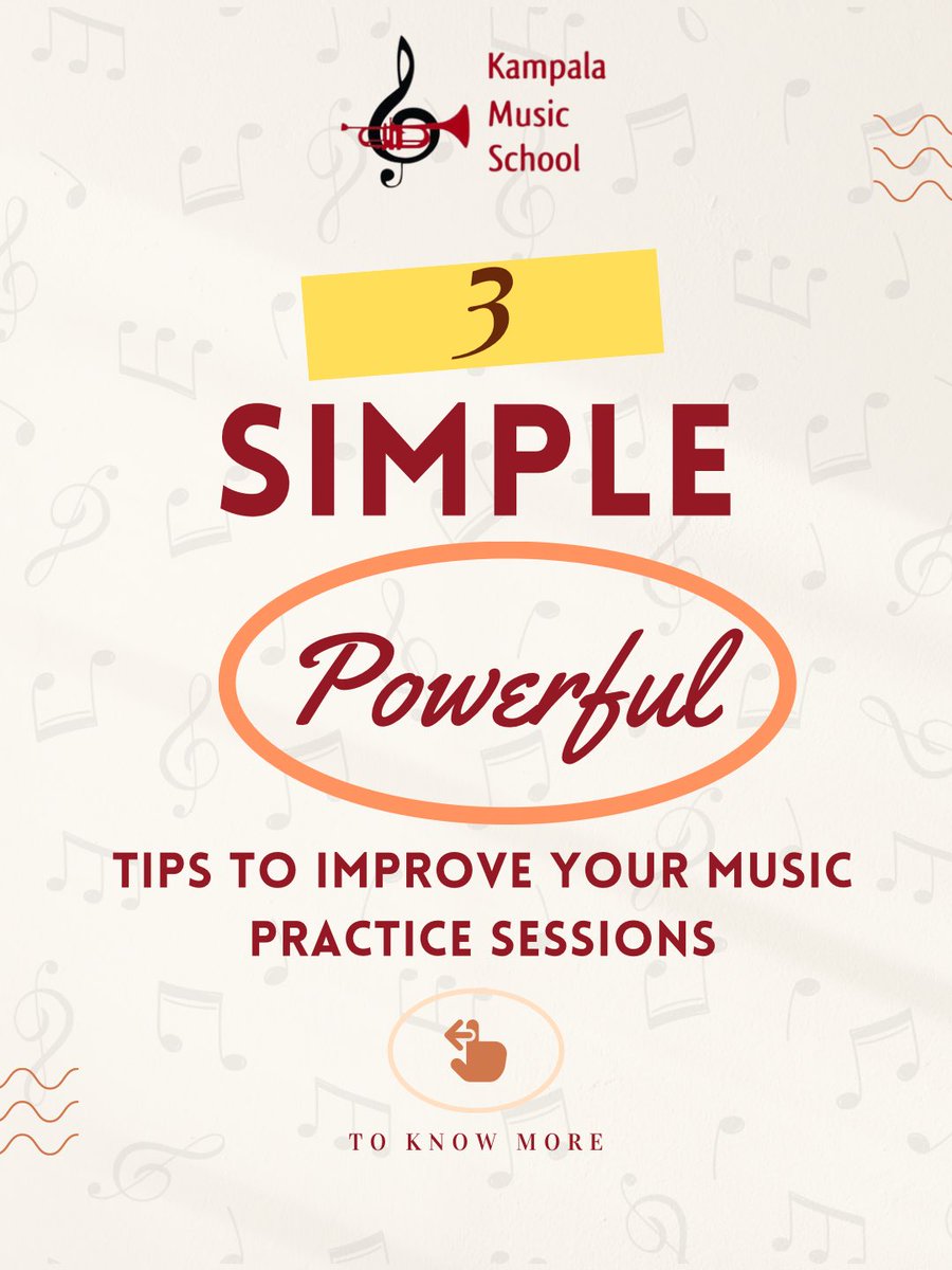 KampalaMusicScl's tweet image. 🎶✨ Want to get better at music? Here are 3 simple tips to level up your practice
Remember progress comes with patience and persistence! 💪🎹🎻🎤
👉 Save this post and try them in your next practice session!
#KampalaMusicSchool #PracticeTips #MusicGrowth #LearnMusic
