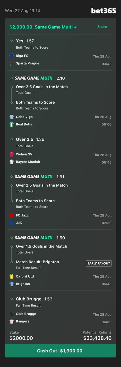 I’m throwing for a Hail Mary, $33,000+

I’ll gift $2,000 when this wins!! 

Add To Your Bet Slip - bet365.com.au/s/r/JcZX7