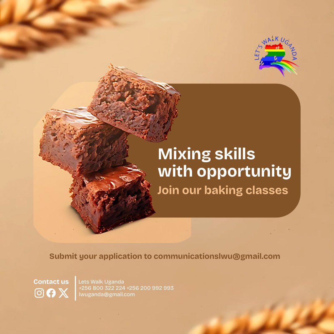 Let's Walk Uganda (LWU) (@lwuganda) on Twitter photo The opportunity is still open, Register for our free baking classes. Send your application to communicationslwu@gmail.com The opportunity is still open, Register for our free baking classes. Send your application to communicationslwu@gmail.com