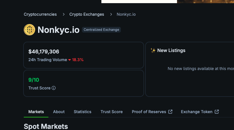 A moment of silence, please... 
There we go, guys! Place #17 on CoinGecko. 
Trust Score: 9/10 😍 coingecko.com/en/exchanges