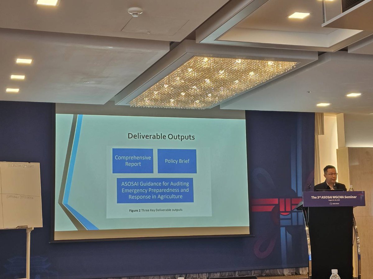 StateauditThai's tweet photo. SAO Thailand joined the 3rd ASOSAI WGCMA in Seoul, Korea. Dr @SunSutthi reported progress of the 1st Joint Research Project on “Enhancing Emergency Preparedness &amp; Response in Agriculture,” introducing the 3S Framework: Food Security, Food Safety, Food Sustainability https://t.co/GCq3JbFOkq
