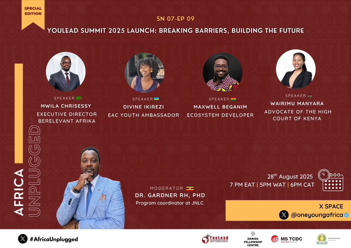 The #YouleadSummit25 is finally here!!

Join us this Thursday on #AfricaUnplugged, Summit Special Edition as we take you on a journey through the inspiring experiences of the <a href="/OneYoungAfrica/">YouLead Africa</a> Alumni and unveil what’s in store this year.

Theme: Breaking Barriers, Building Futures.