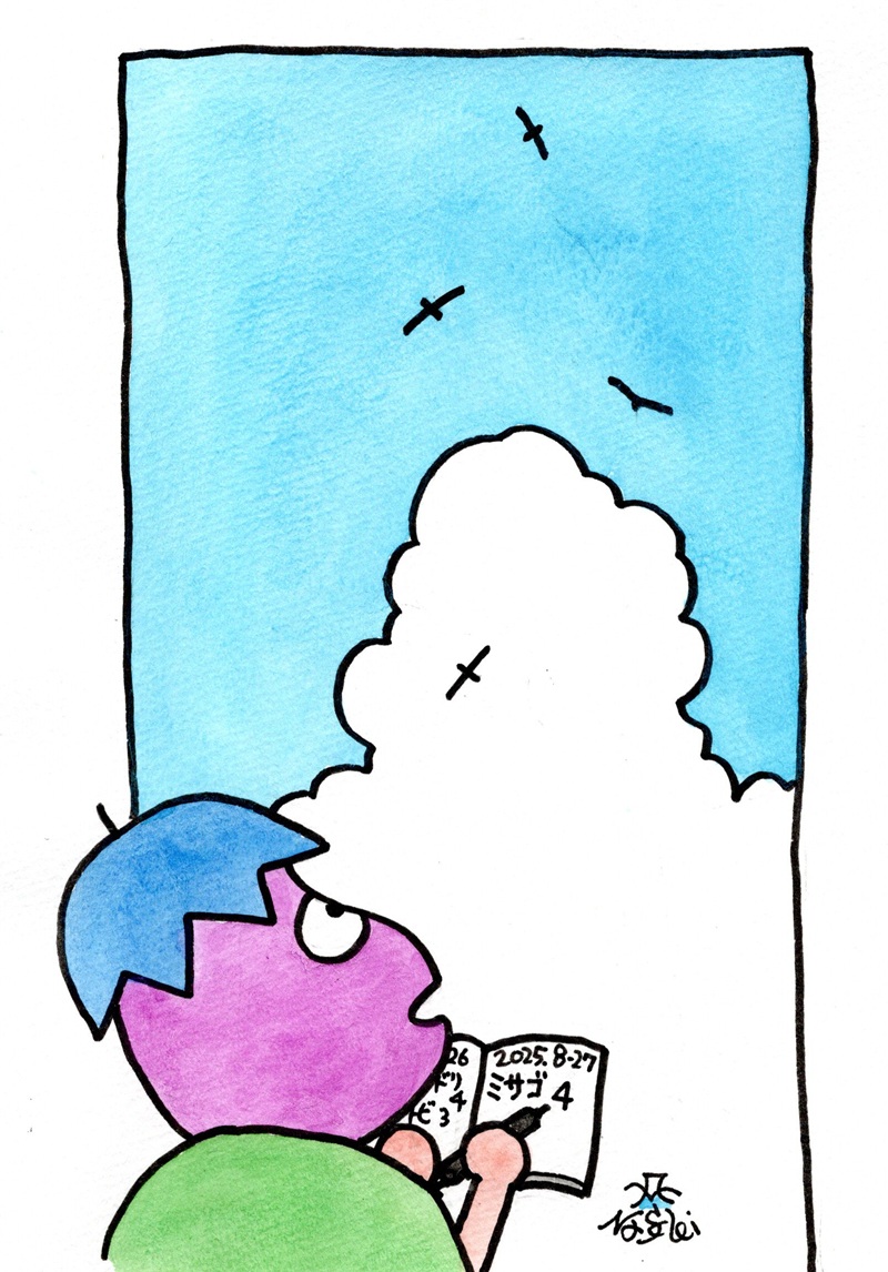 今日の狭山湖ではミサゴが4羽飛んだ・・・なんか手抜きの絵だなぁ～ 
