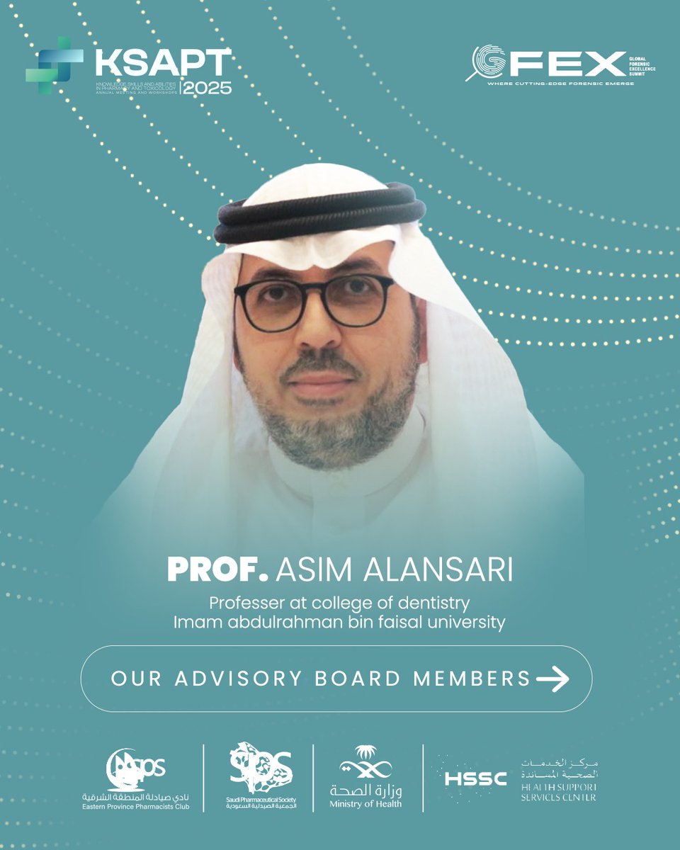 Prof. Asim Alansari, #KSAPT2025 Advisory Board Member. He is one of the leaders of inter-professional practices which brings cutting-edge research to healthcare field.

Join us in Riyadh to witness his impact!
<a href="/aaalansari/">Asim Al-Ansari عاصم الأنصاري</a> 

#KSAPTteam #KSAPT2025 #ScienceLeaders