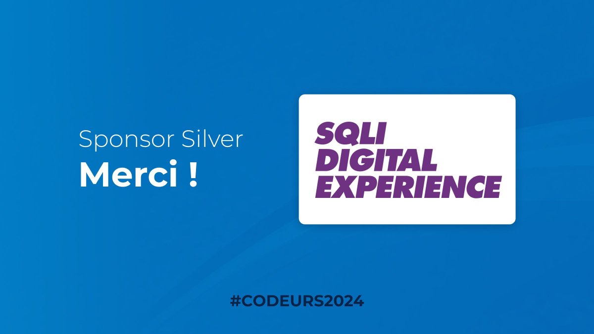 codeursenseine's tweet image. Merci à @SQLI_FR de soutenir #Codeurs2025 🙌
Acteur incontournable de la tech et de l’expérience digitale.
On se retrouve le 20/11 à Rouen !
#TechCommunity #ConfTech