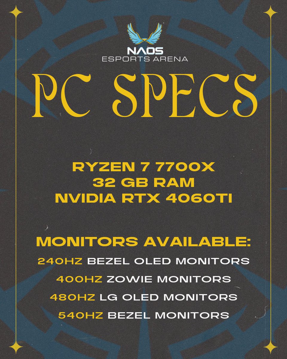Your next ranked grind deserves 540Hz + RTX 4060Ti.

Welcome to the NAOS Esports Arena. 🎮
Not just another café. This is where champions are made.

🔥 NAOS Esports Arena – Opening Aug 30.
📍 DoubleDragon Plaza, Pasay City

#NAOSArena #NAOSEsports