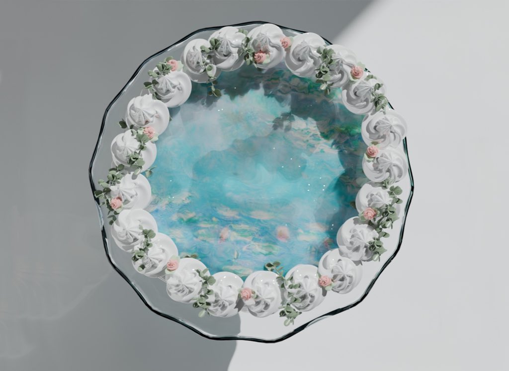 モネ　睡蓮のケーキ作ってみた🪷