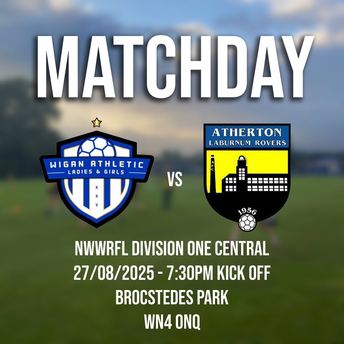 𝐌𝐀𝐓𝐂𝐇𝐃𝐀𝐘

Tonight we take on Wigan Athletic on the road - and we need your support💪

🆚| <a href="/wigan_lfc/">Wigan Athletic LFC</a>
🏆| NWWRFL Division One Central
🕑| 19:30
🏟️| Brocstedes Park
📍| WN4 0NQ
🎟️| £3 entry, 0-12 yrs FREE (Cash Only)

#WeAreLR