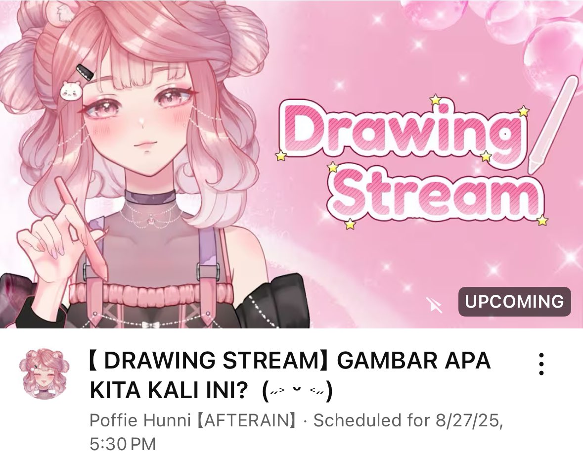 Poffie bakal live gambar jam 17.30 nanti ✨
Bakal gambar apa ya kira-kira? Random prompts? 🤔

Yuk temenin~ 
🔗: youtube.com/live/3ZPTe-jde…

#PoffieLive