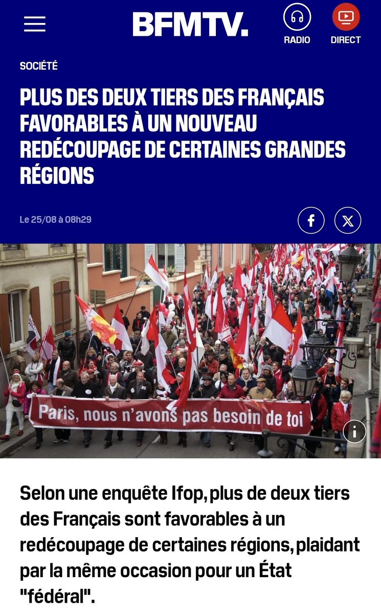 Plus de 2/3 des Français favorables à un REDÉCOUPAGE DES GRANDES RÉGIONS ! #Alsace <a href="/jp_atzenhoffer/">Jean-Philippe Atzenhoffer</a> <a href="/Alsace/">Alsace</a> <a href="/ici_alsace/">ici Alsace</a> <a href="/Peire83/">Costa Pèire</a> <a href="/madeinalsace/">Made in Alsace</a>