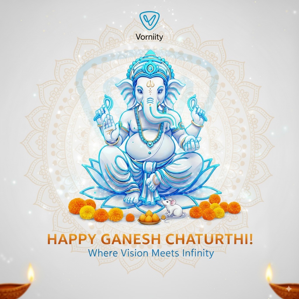 vorniity's tweet photo. May Lord Ganesha bless us with clarity of vision, strength to overcome challenges, and the courage to dream infinitely.

This Ganesh Chaturthi, we celebrate "Where Vision Meets Infinity."
#vorniity https://t.co/dNcj49K3O9