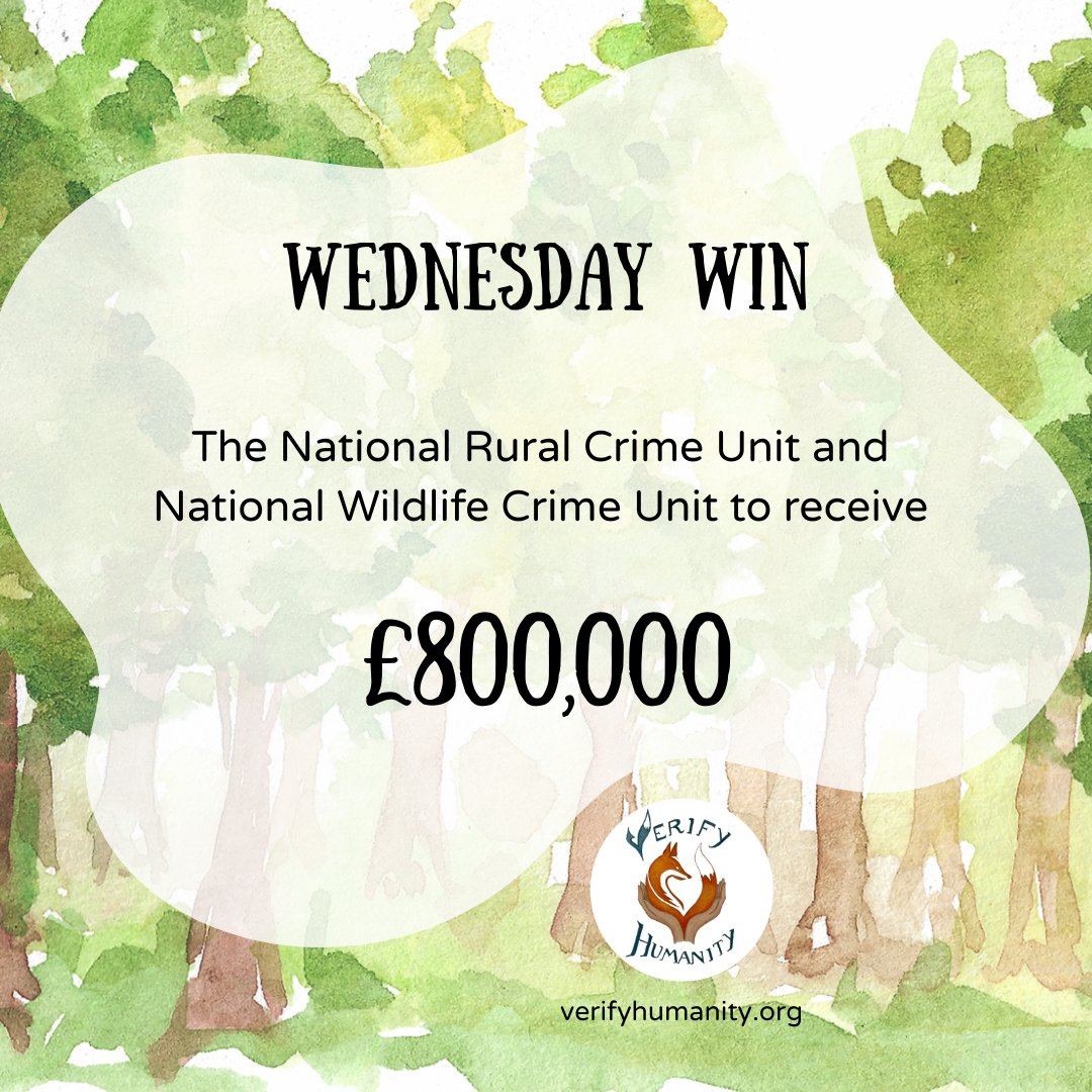 VeriHumanity's tweet photo. Rural Crime In The Crosshairs
This #WednesdayWins, we are celebrating the National Rural Crime Unit and National Wildlife Crime Unit receiving £800,000 to combat wildlife crime! We are surrounded by bad news, so let's celebrate the animal victories, however big or small. https://t.co/2h3ZsjV9Pn
