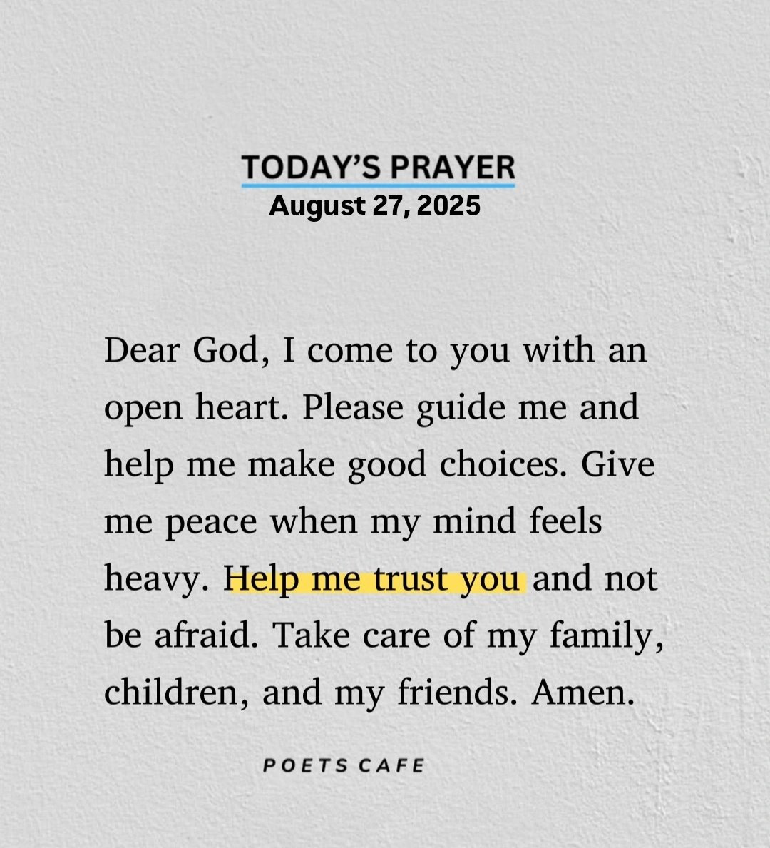 Today's prayer
