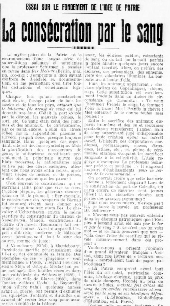 Jeedhr's tweet image. « La Patrie comprend avant tout l&apos;idée du sol natal, patrimoine commun, héritage glorieux, acquis au prix de mille dangers, fécondé au prix de sueurs infinies, maintes fois arrosé du sang de ses avides envahisseurs et consacré par le sang de ses héroïques défenseurs. »