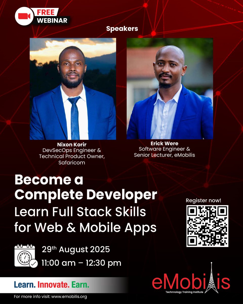 eMobilis's tweet image. Want to build the next big app?
Learn how to master both frontend and backend with Full Stack skills for web & mobile apps.
Join our free webinar live on our socials! Register here: forms.gle/fYRMY3HG6T6t1w…
#FullStackSoftwareDevelopment