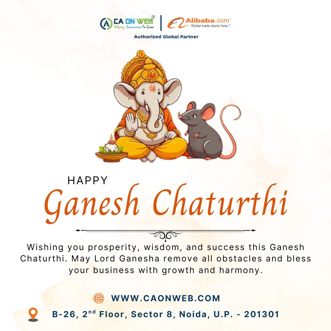 caonwebonline's tweet image. Wishing you prosperity, wisdom, and success this Ganesh Chaturthi.
May Lord Ganesha remove all obstacles and bless your business with growth and harmony.

#GaneshChaturthi #BlessingsOfGanesha #Caonweb