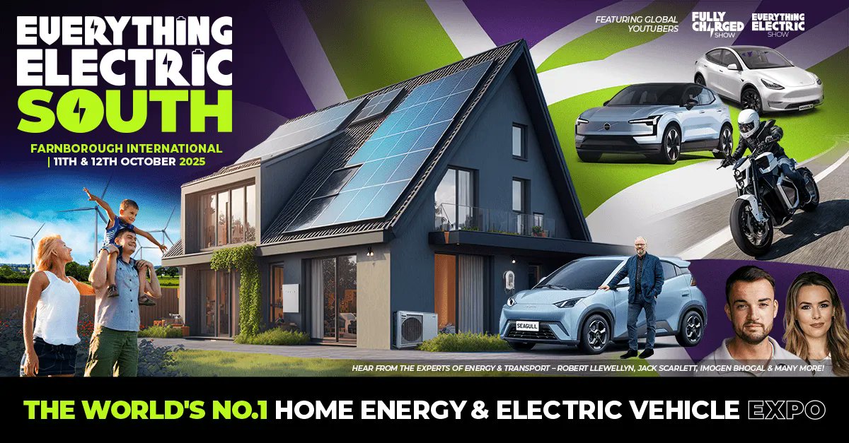 📍 Farnborough International | 📅 11-12 September 2025
The world’s #1 electric show is back: <a href="/Fully/">.explode</a> Charged LIVE UK South 2025 🚀

To read more: mobilitymakers.co/mobility-event…

#FullyChargedLIVE #ElectricVehicles #CleanEnergy #SustainableFuture #Farnborough2025