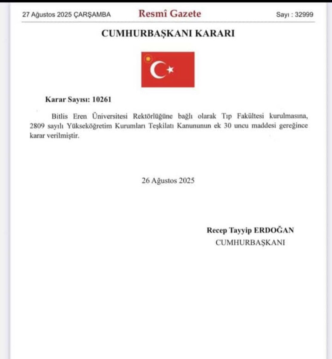 Nurullah İLBARS (@nurullahilbarss) on Twitter photo Cumhurbaşkanımızın kararıyla Bitlis Eren Üniversitemize Tıp Fakültesi kazandırıldı. Bu süreçte emeği geçen Cumhurbaşkanı Başdanışmanımız Sn. Vedat Demiröz’e ve Milletvekilimiz Sn. Turan Bedirhanoğlu’na teşekkür ediyor, Bitlisimize hayırlı olmasını diliyorum.
<a href="/T_Bedirhanoglu/">Turan Bedirhanoğlu</a> Cumhurbaşkanımızın kararıyla Bitlis Eren Üniversitemize Tıp Fakültesi kazandırıldı. Bu süreçte emeği geçen Cumhurbaşkanı Başdanışmanımız Sn. Vedat Demiröz’e ve Milletvekilimiz Sn. Turan Bedirhanoğlu’na teşekkür ediyor, Bitlisimize hayırlı olmasını diliyorum.
<a href="/T_Bedirhanoglu/">Turan Bedirhanoğlu</a>