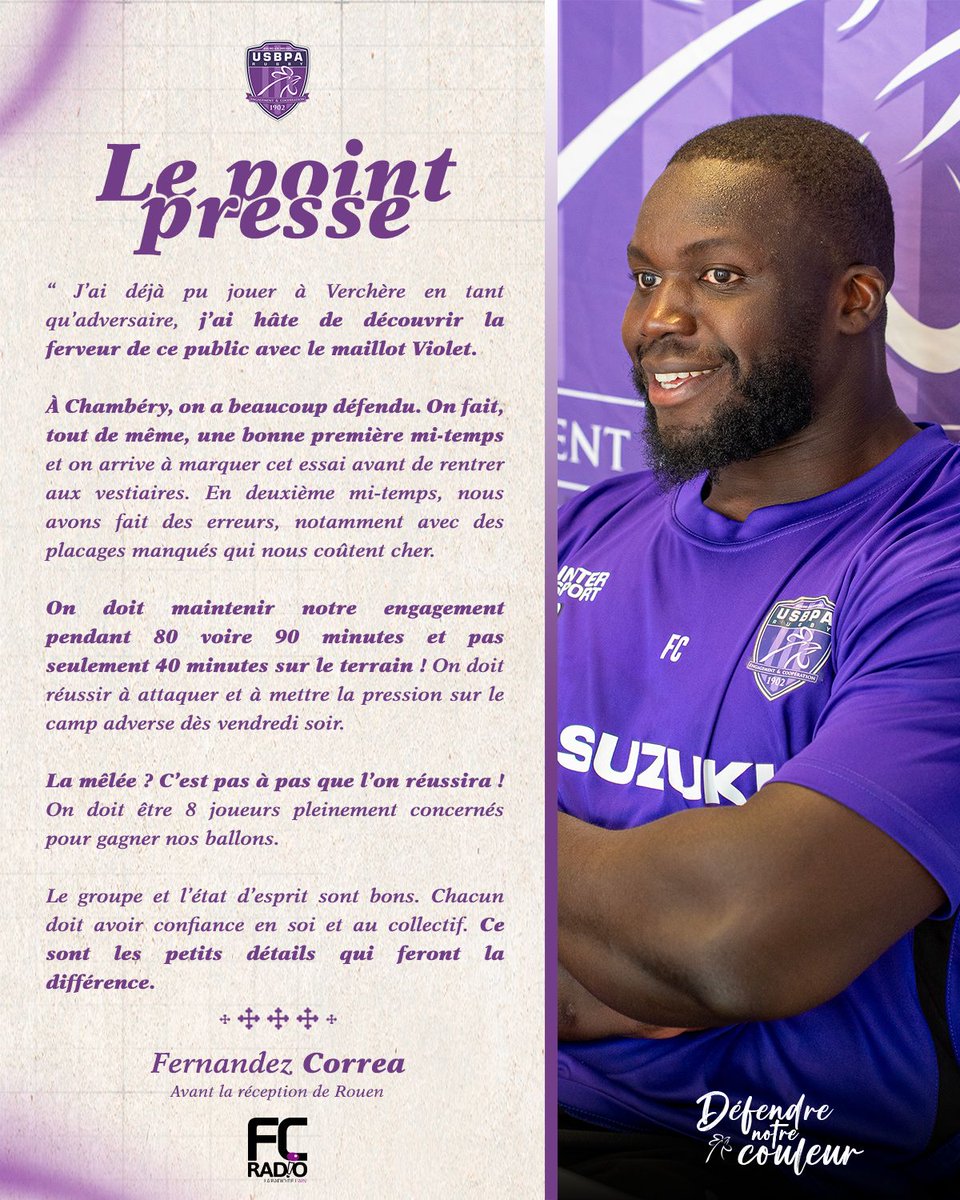 💬 𝑳𝒆 𝒑𝒐𝒊𝒏𝒕 𝒑𝒓𝒆𝒔𝒔𝒆 𝒂𝒗𝒂𝒏𝒕 𝒍𝒂 𝒓𝒆́𝒄𝒆𝒑𝒕𝒊𝒐𝒏 𝒅𝒆 𝑹𝒐𝒖𝒆𝒏

Richard Savey et Fernandez Correa se sont exprimés sur la réception de Rouen. Leurs déclarations, à lire ci-dessous, vous sont présentées par notre partenaire FC Radio.

#AllezViolets