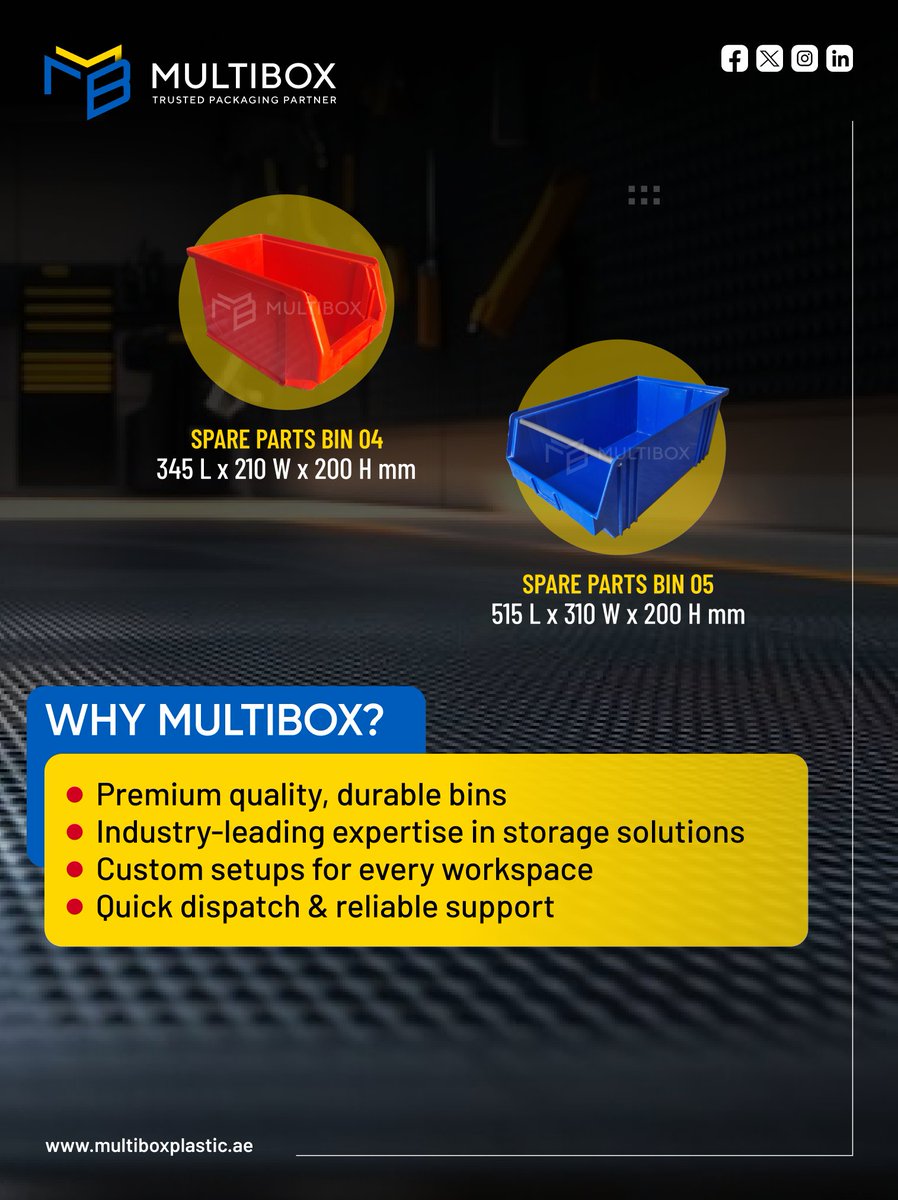 MultiboxPlastic's tweet image. Smart Storage, Smarter Workspace! 🛠️
visit : multiboxplastic.ae/product-catego…
📞 +971 566929643
#SparePartsBinBox #SmartStorage #OrganizedWorkspace #IndustrialStorage #WorkshopSolutions #WarehouseOrganization