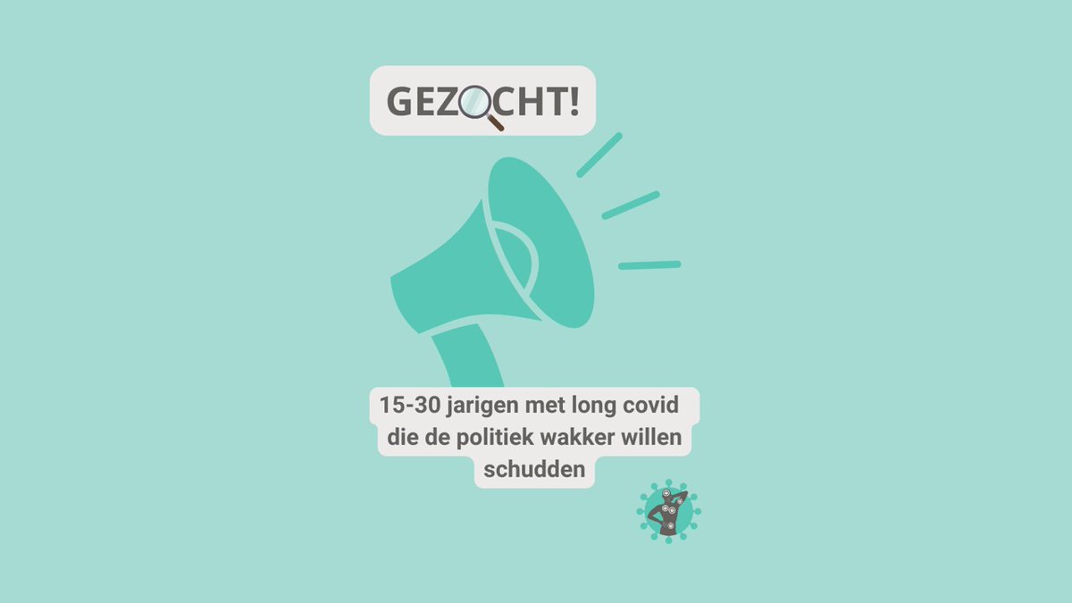 📢 Wij zoeken 15-30 jarigen met long covid die de politiek wakker willen schudden

Ben jij tussen de 15 en 30 jaar en leef je dagelijks met de gevolgen van long covid? Wil jij jouw verhaal inzetten om verandering te brengen; voor jezelf én duizenden anderen? Dan zoeken wij, de