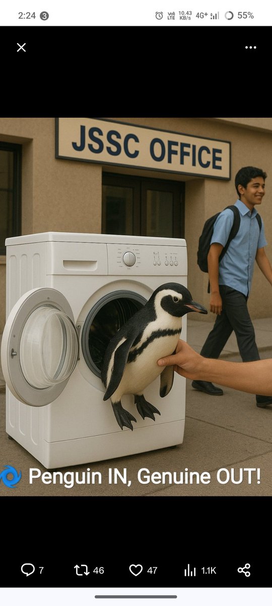 Rahulranjan2280's tweet image. Penguin 🐧 को धोकर Genuine 🤵बना दिया, पर
अफ़सोस, सबूत धुलकर भी CLEAN नहीं हुए!
#FSL_रिपोर्ट ने कहा – दाग़ अभी भी बाकी हैं!
सॉरी बॉस, धुलाई हुई अधूरी! 😆
अब Penguin सोच रहे है,रिजल्ट 'ड्राई क्लीन' कैसे होगा ?🤔
@HemantSorenJMM
@BJP4Jharkhand
@yourBabulal
@JairamTiger