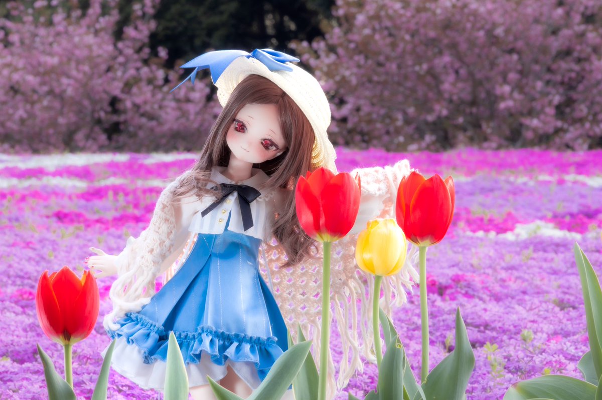 #見た人はお花と写ったドール写真をアップする