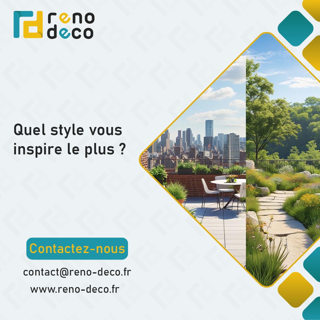 Reno_Deco1's tweet photo. Quel style vous inspire le plus ?
Plutôt urbain et design ou naturel et végétalisé ?
Avec Reno Deco, imaginez et réalisez l’extérieur qui vous ressemble.
📷 Contactez-nous pour en parler : https://t.co/OHRCWmqpIj
#designmoderne #travauxparis #maison #france #travaux #renovation https://t.co/Lf4CUGHNeF